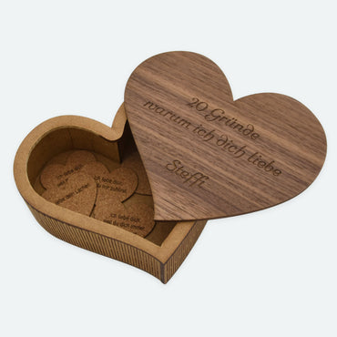 Herzbox mit Liebesbotschaften