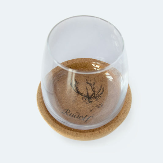 Korkuntersetzer mit Trinkglas