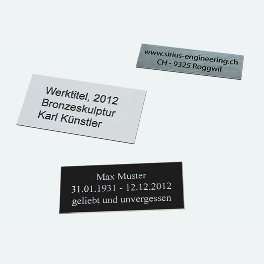 Selbstklebende Textschilder